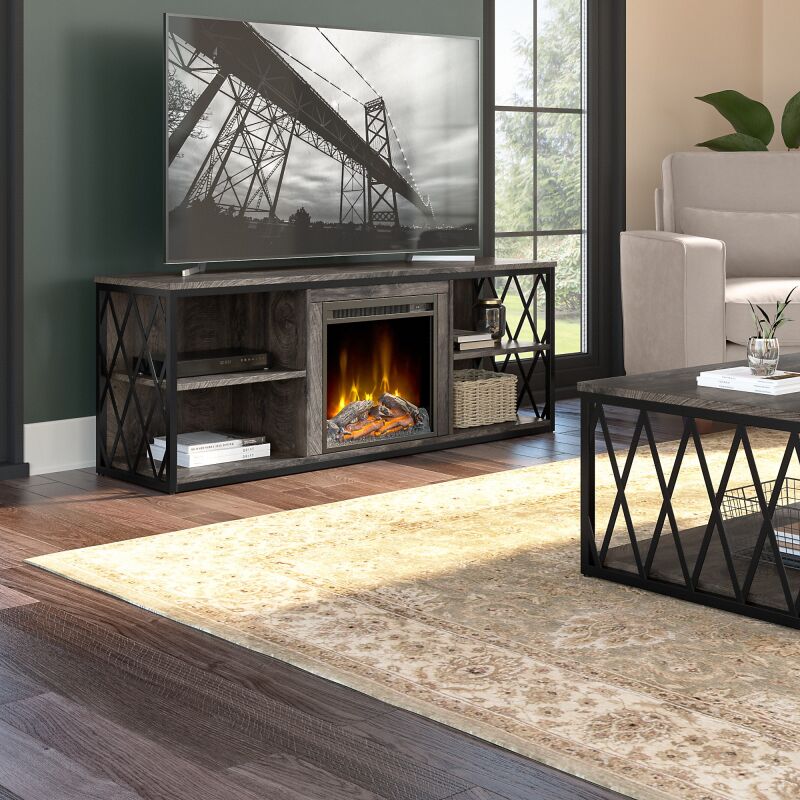CPK007GH 60W TV Stand with Electric Fireplace Insert