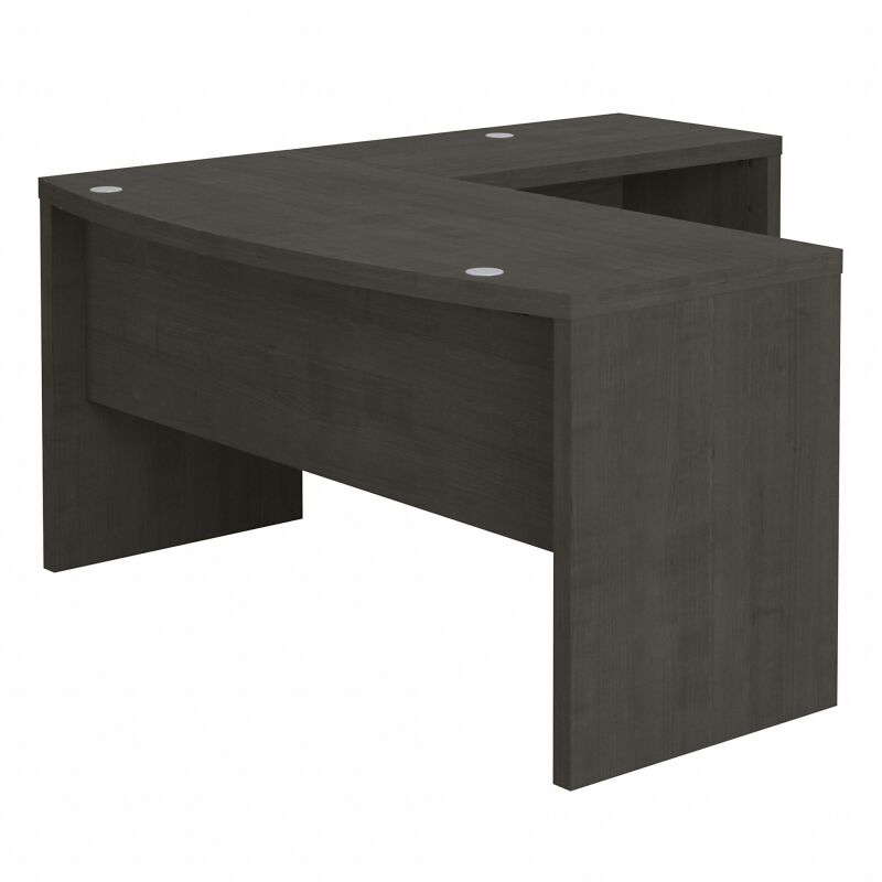 ECH025CM 60W Bow Front Desk with 36W Return Charcoal Maple