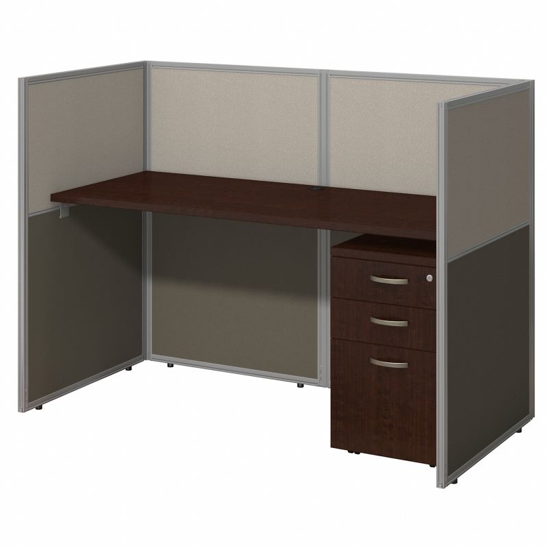 EOD260SMR-03K 60W Straight Desk Closed Office with 3 Drawer Mobile Pedestal