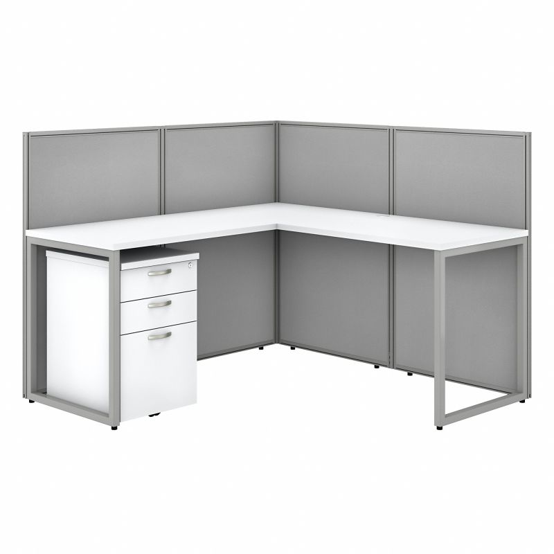 EOD360SWH-03K 60W L Desk Open Office with 3 Drawer Mobile Pedestal