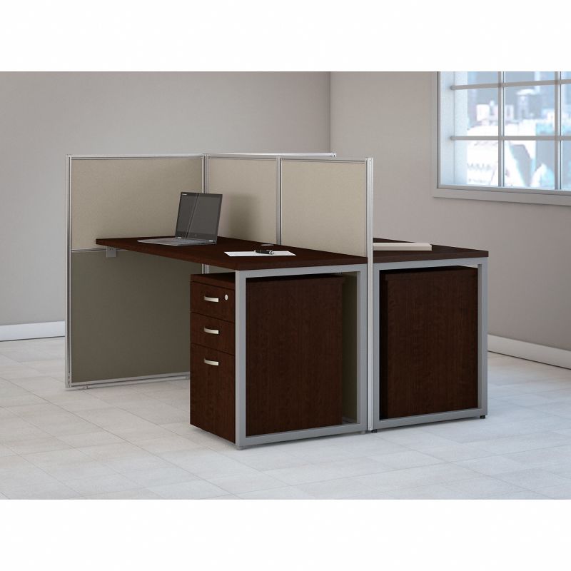 EOD460SMR-03K 60W 2 Person Straight Desk Open Office with 3 Drawer Mobile Pedestals