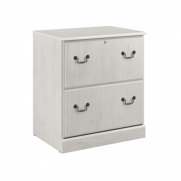 EX45754-03 Bush Furniture Saratoga 2 Drawer Lateral File Cabinet in Linen White Oak