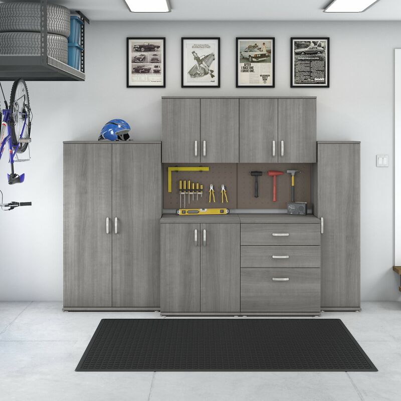 GAS002PG Modular 108W Garage Storage Cabinet System w Wall Mount Cabinets