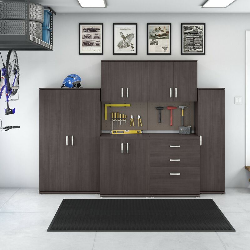 GAS002SG Modular 108W Garage Storage Cabinet System w Wall Mount Cabinets