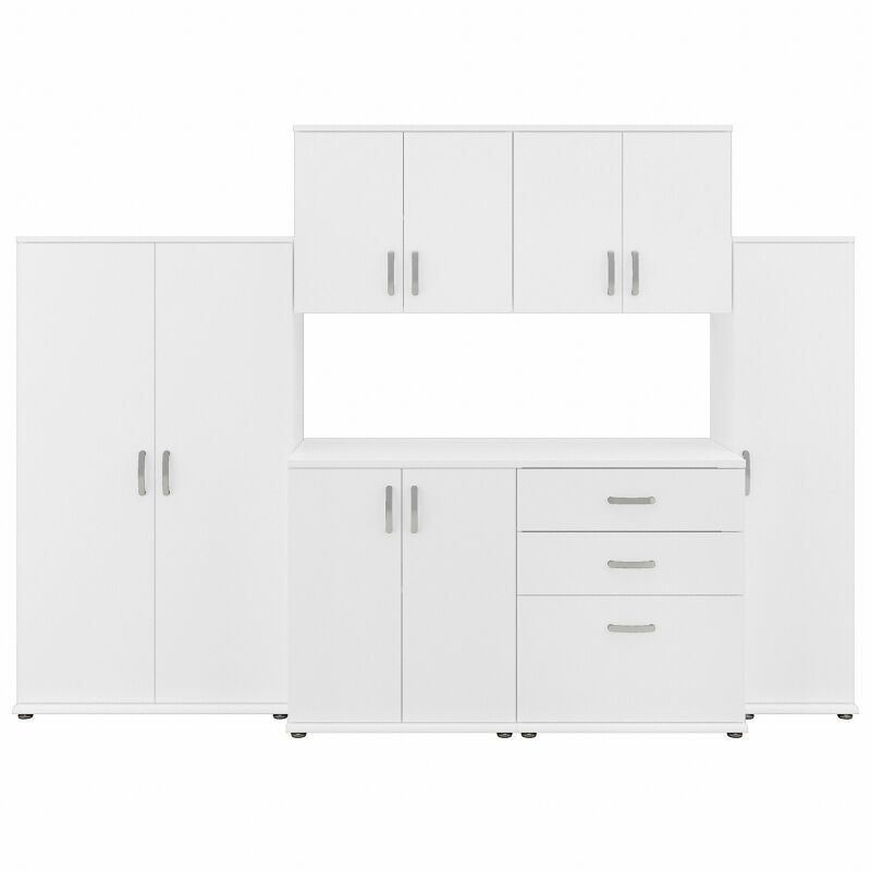 GAS002WH Modular 108W Garage Storage Cabinet System w Wall Mount Cabinets