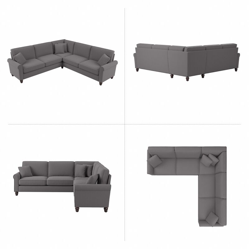 Bush Furniture Hudson 99W L Shaped Sectional Couch in French Gray ...
