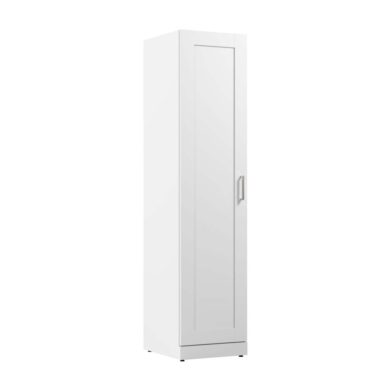 HHS117WH-Z Hampton Heights 17W Tall Narrow Storage Cabinet with Door and Shelves in White