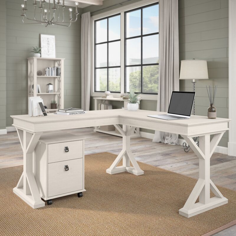 HOT002LW 60W L Desk with Mobile Ped