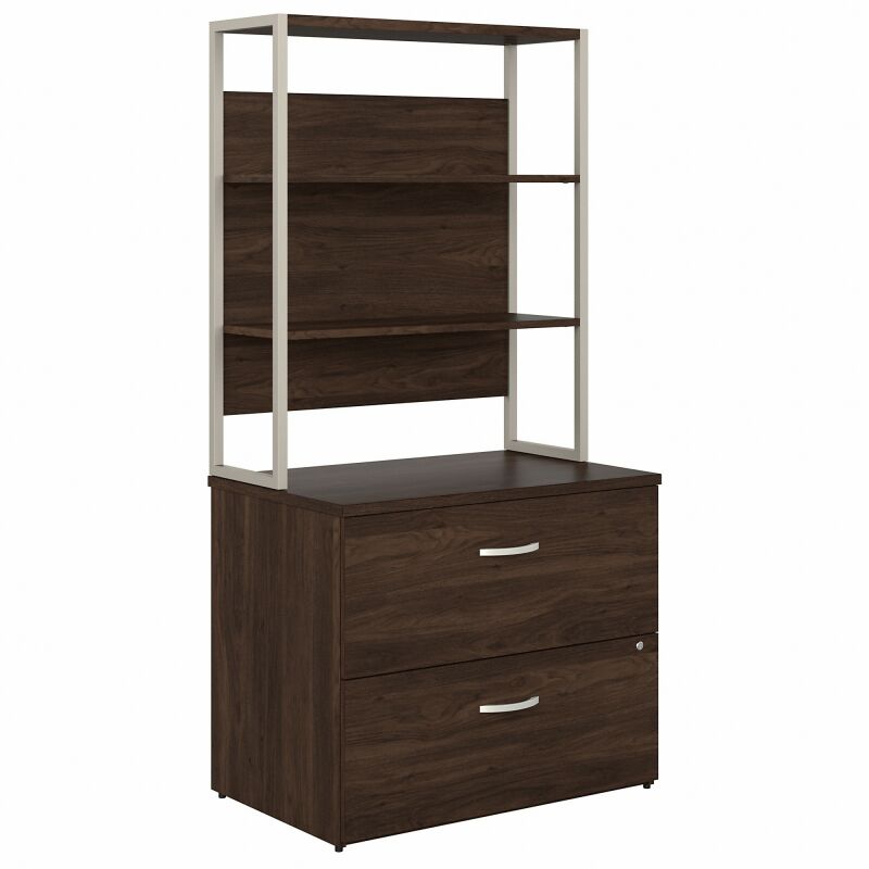Lateral file with Hutch Black Walnut