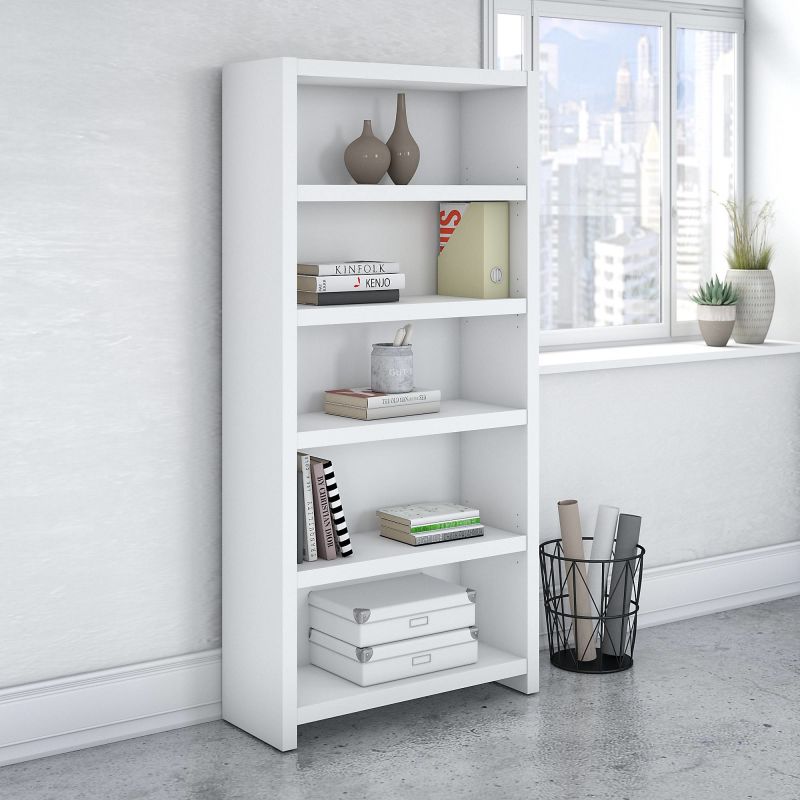 KI60104-03 5 Shelf Bookcase in Pure White