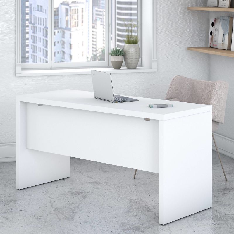 KI60106-03 60W Credenza Desk in Pure White