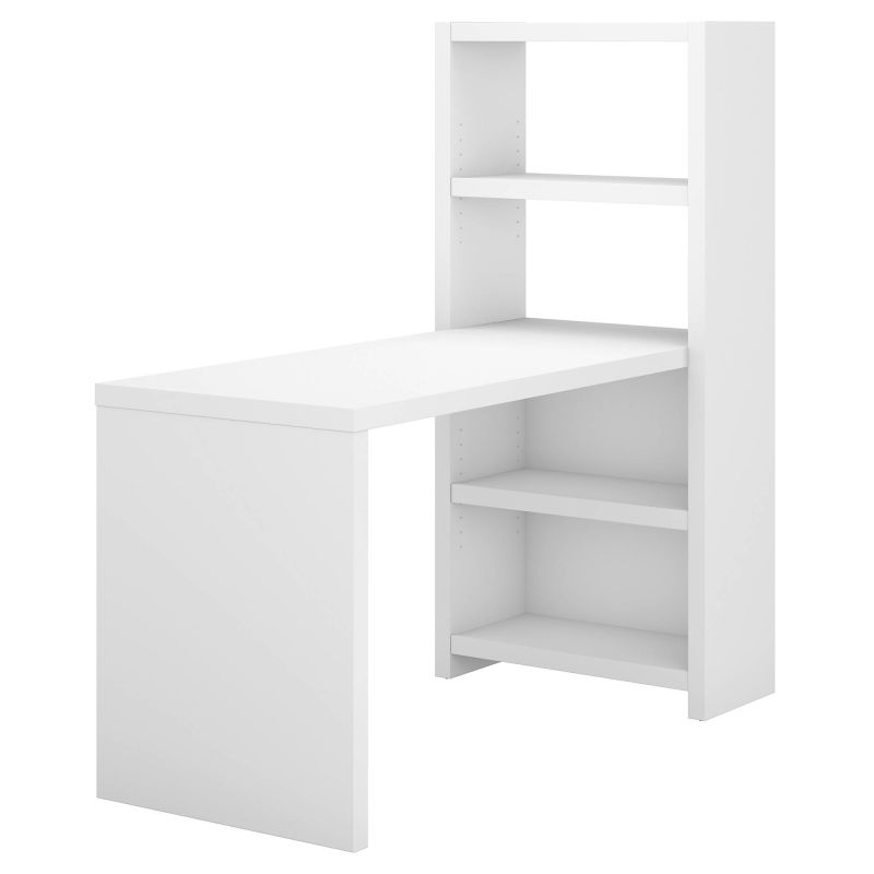 KI60107-03 56W Bookcase Desk in Pure White