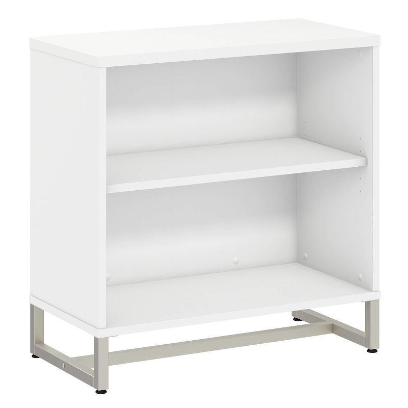 2 Shelf Bookcase Cabinet in White