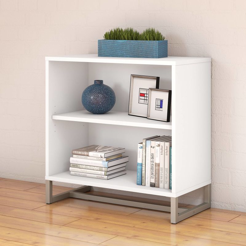 KI70205 2 Shelf Bookcase Cabinet in White