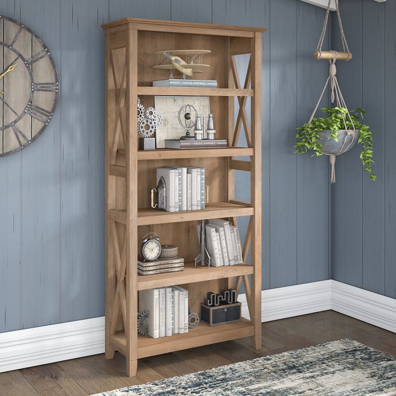 KWB132RCP-03 Key West Tall 5 Shelf Bookcase in Reclaimed Pine