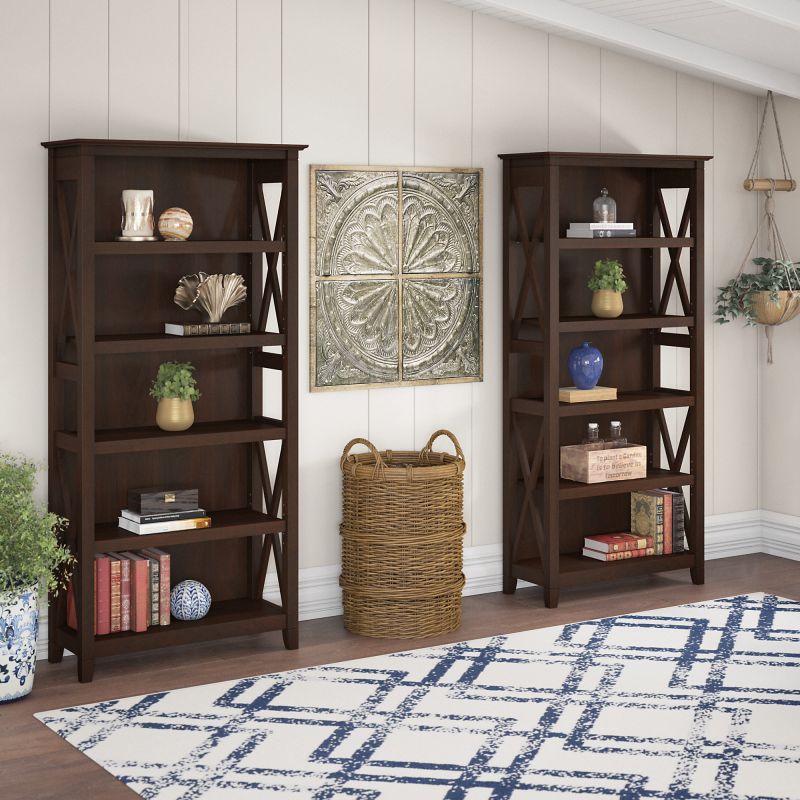 KWS046BC Key West Bookcases - Set of Two Bing Cherry