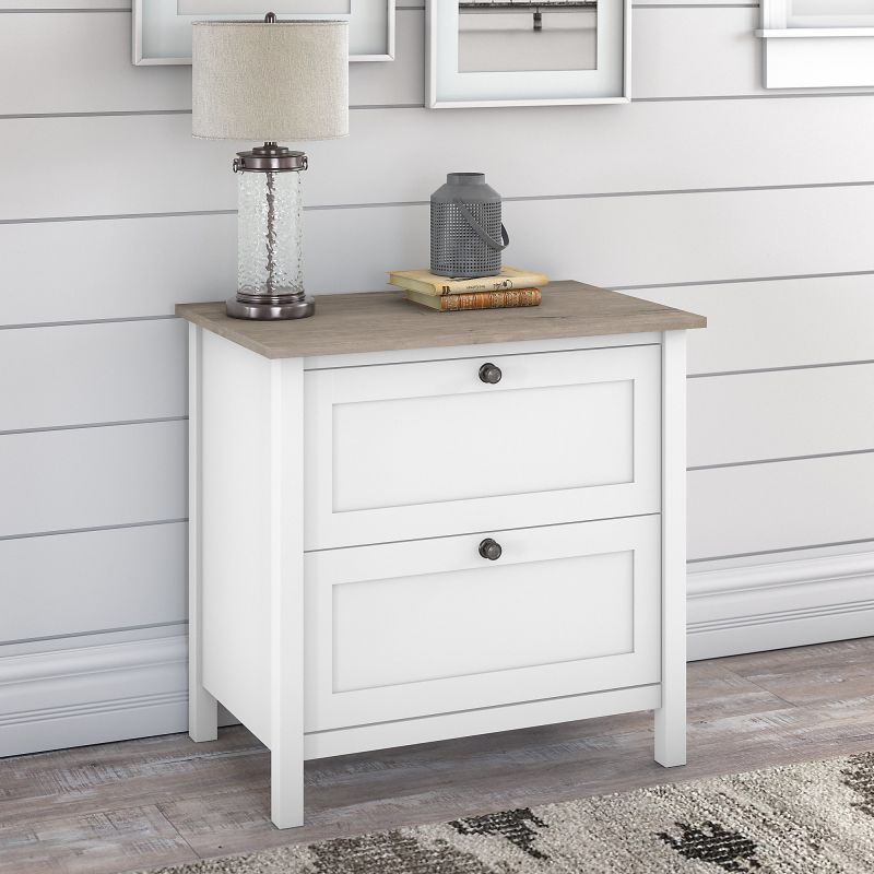 MAF131GW2-03 2 Drawer Lateral File Cabinet in Pure White and Shiplap Gray