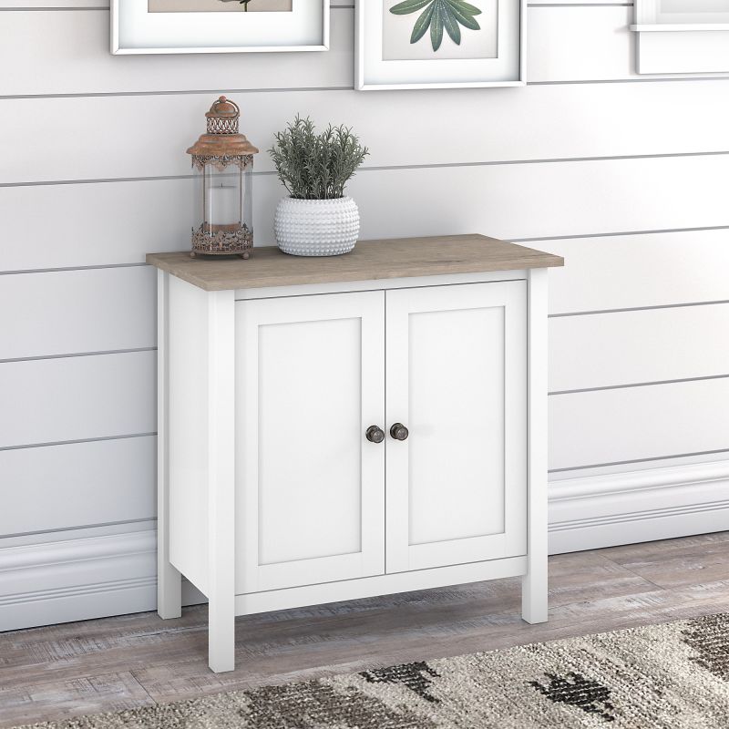 MAS131GW2-03 Accent Storage Cabinet with Doors in Pure White and Shiplap Gray