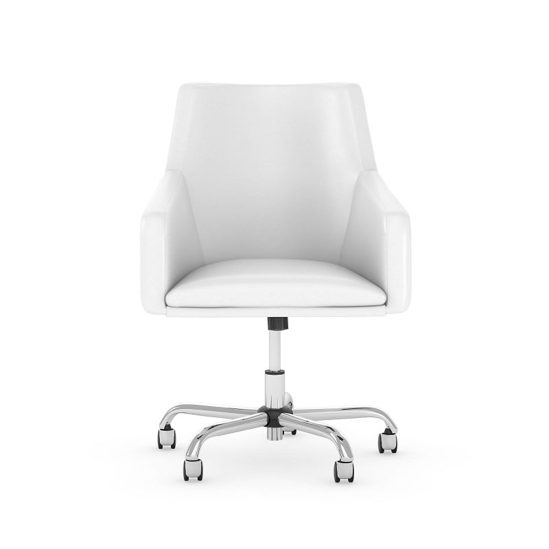 MDS018WH Avenue Mid Back Leather Box Chair in White