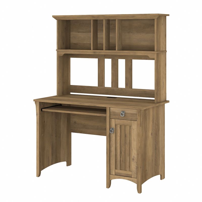 MY72408-03 Bush Furniture Salinas Small Computer Desk with Hutch in Reclaimed Pine