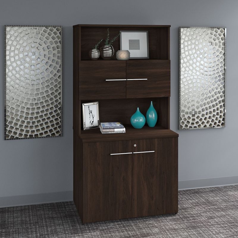 OF5008BWSU Office 500 36W Tall Storage Cabinet with Doors and Shelves in Black Walnut