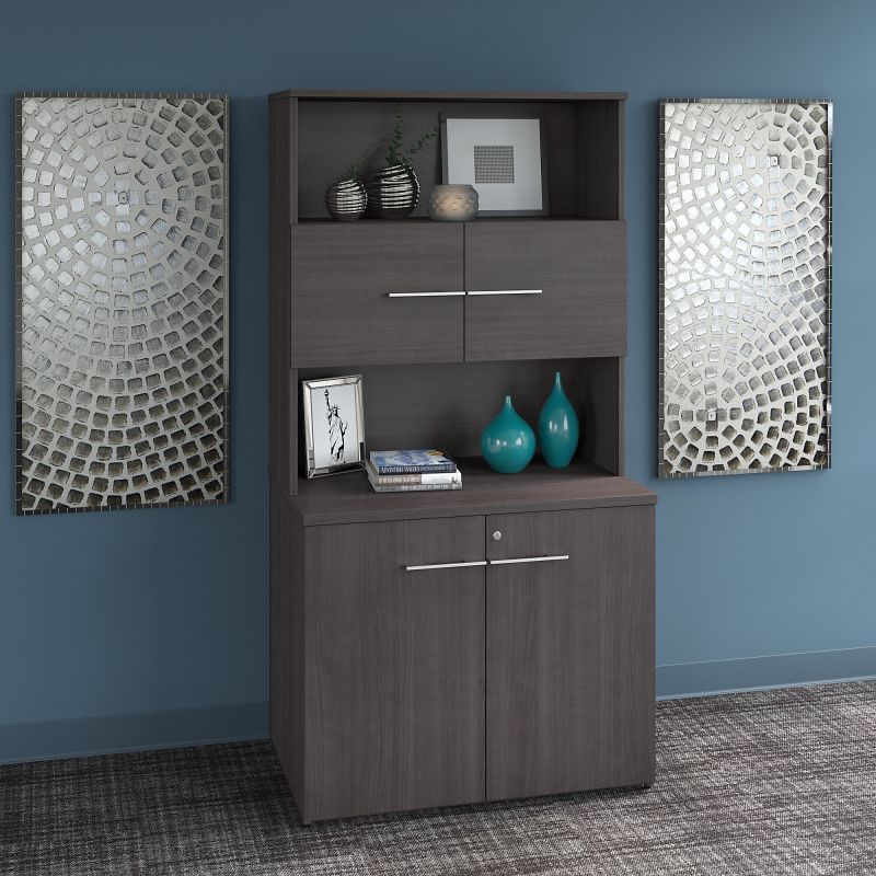 OF5008SGSU Office 500 36W Tall Storage Cabinet with Doors and Shelves in Storm Gray