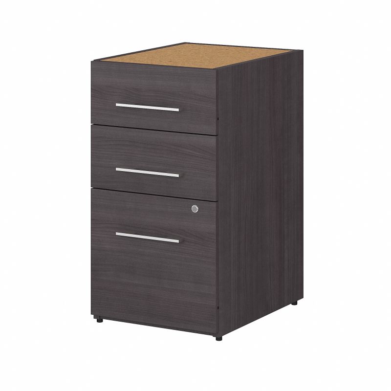 OFF116SGSU Office 500 16W 3 Drawer File Cabinet in Storm Gray - Assembled