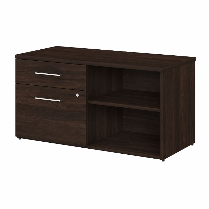 OFS145BW Office 500 Low Storage Cabinet with Drawers and Shelves in Black Walnut