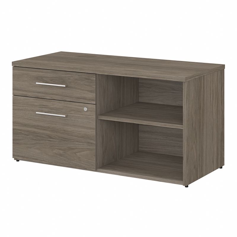 OFS145MH Office 500 Low Storage Cabinet with Drawers and Shelves in Modern Hickory