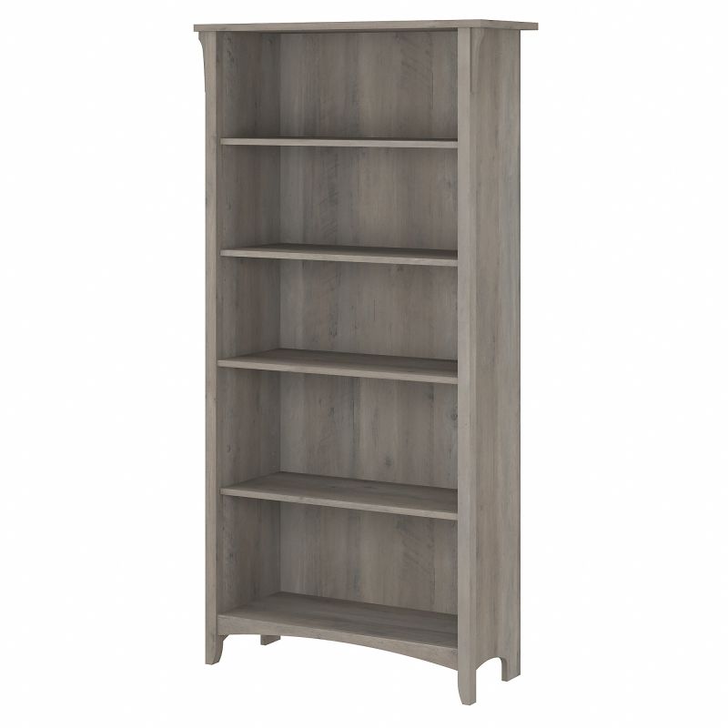 Bush Furniture Salinas Tall 5 Shelf Bookcase in Driftwood Gray
