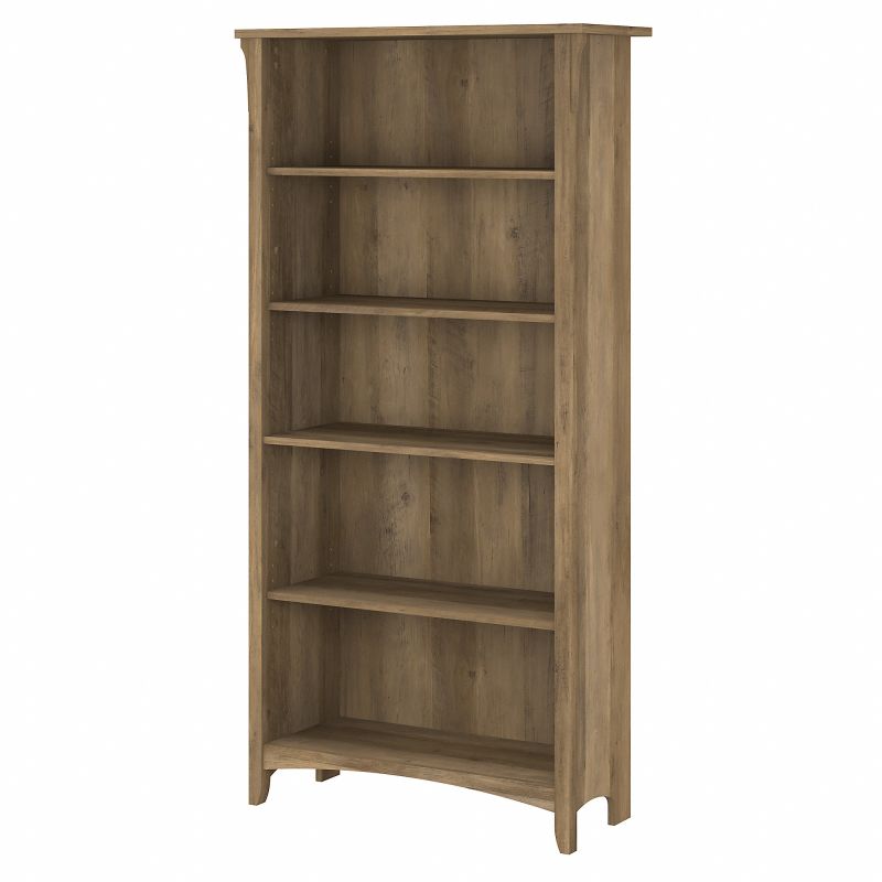 Bush Furniture Salinas Tall 5 Shelf Bookcase in Reclaimed Pine