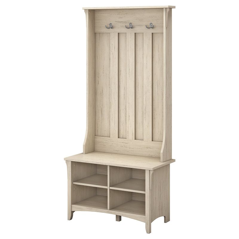 SAL001AW Hall Tre and Storage Bench in Antique White