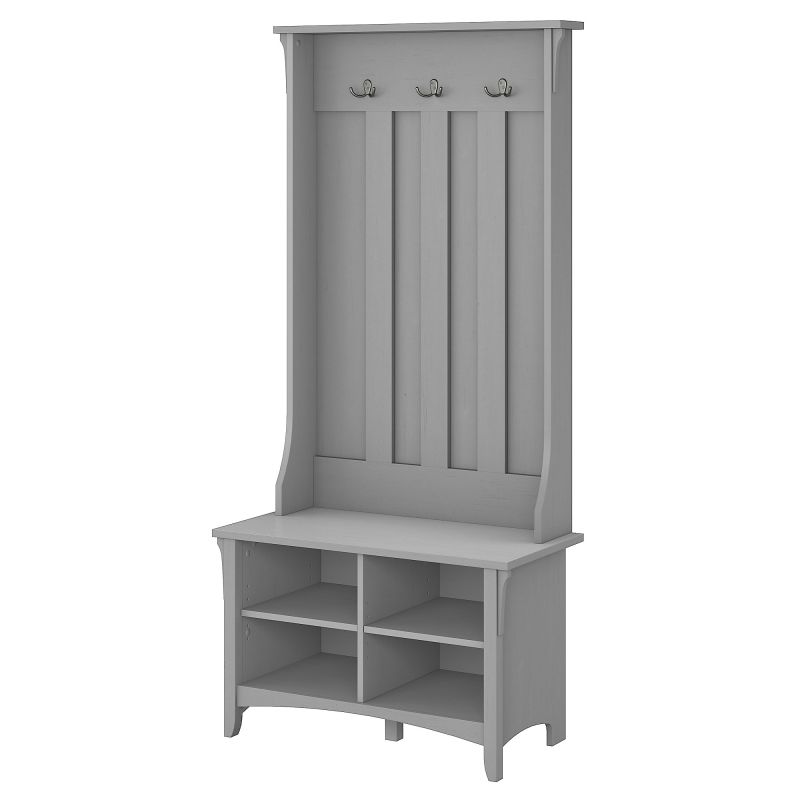 SAL001CG Hall Tree and Storage Bench in Cape Cod Gray