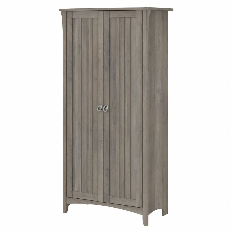 SAL014DG Bush Furniture Salinas Kitchen Pantry Cabinet with Doors in Driftwood Gray