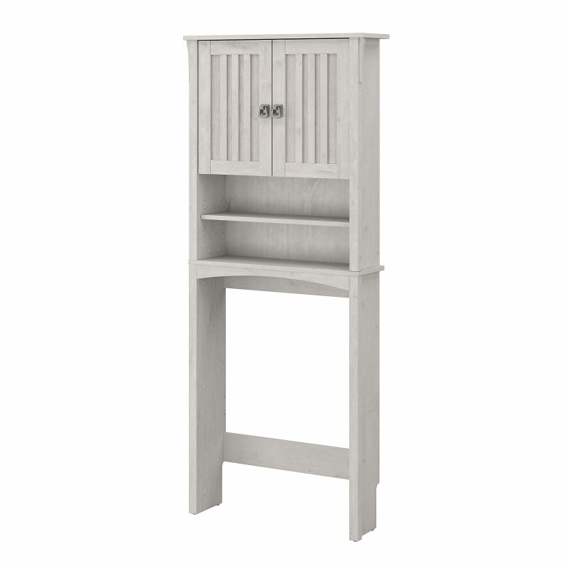 Bush Furniture Salinas Over The Toilet Storage Cabinet in Linen White Oak