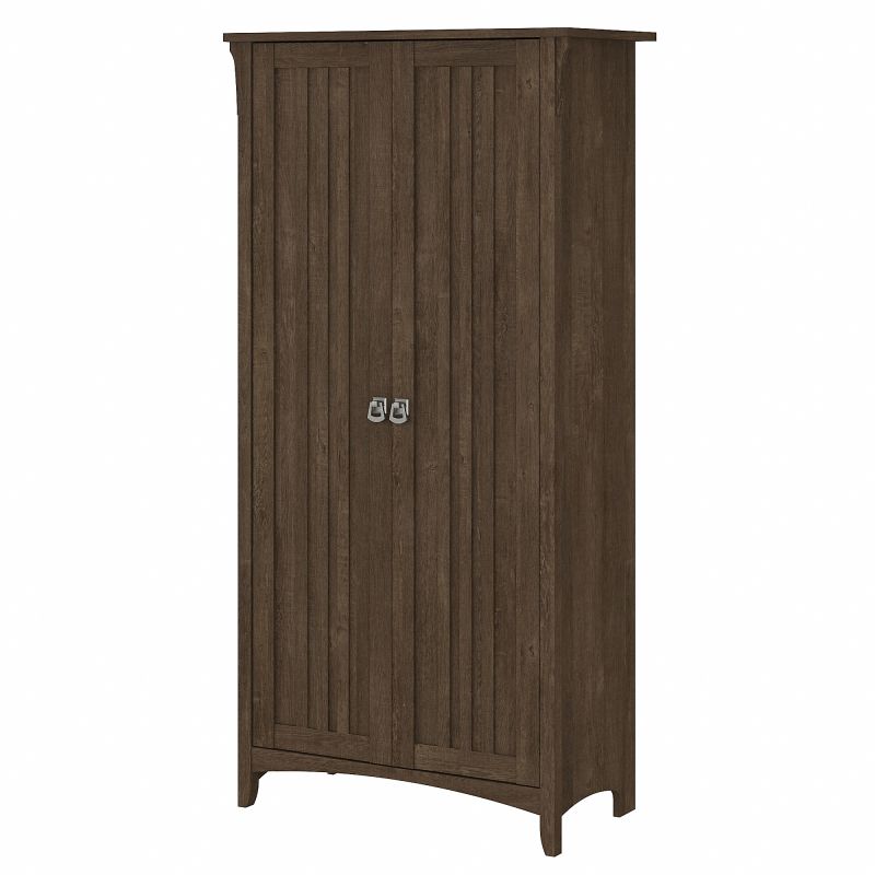 Bush Furniture Salinas Tall Storage Cabinet with Doors in Ash Brown
