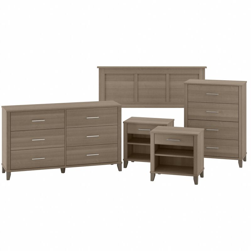 Full/Queen Headboard with Dressers and Nightstands