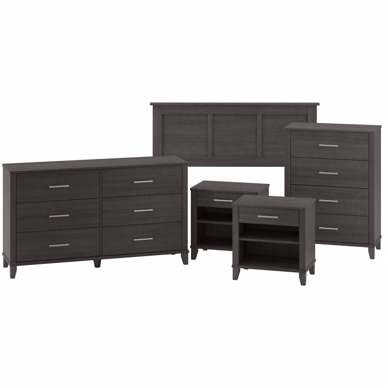 Full/Queen Headboard with Dressers and Nightstands