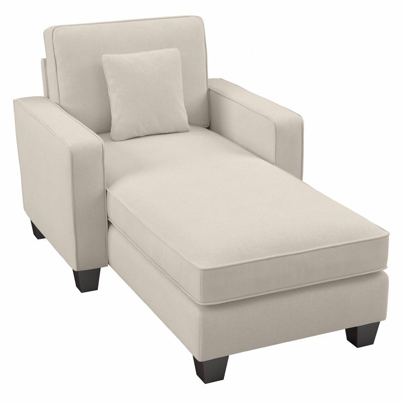 SNM41SCRH-03K Bush Furniture Stockton Chaise Lounge with Arms in Cream Herringbone