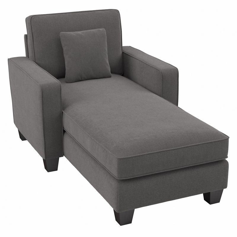 SNM41SFGH-03K Bush Furniture Stockton Chaise Lounge with Arms in French Gray Herringbone