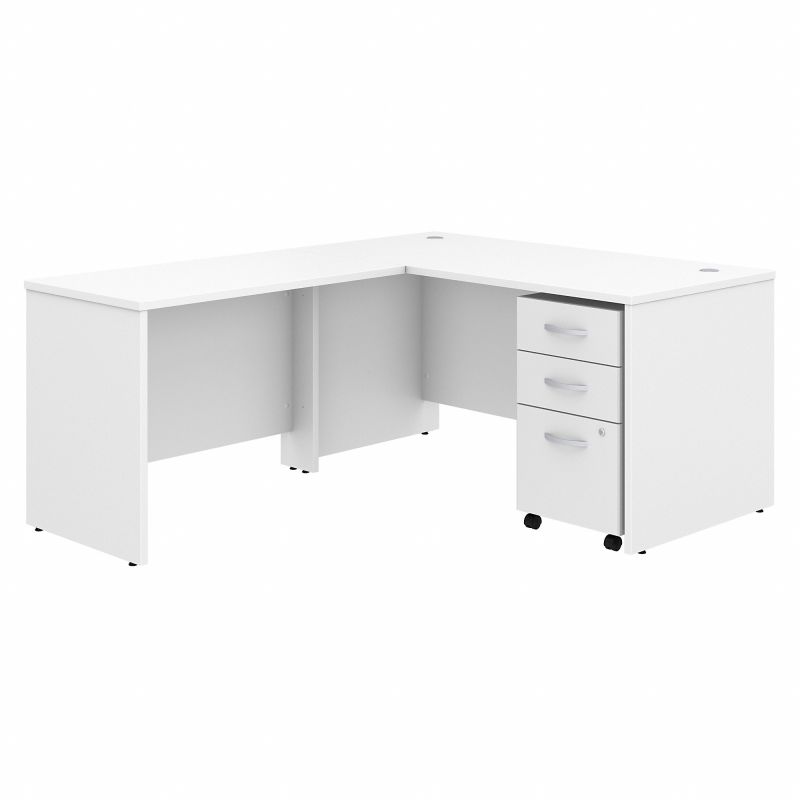 STC008WHSU 60W x 30D Desk with 42W Return and 3 Drawer Mobile Pedestal