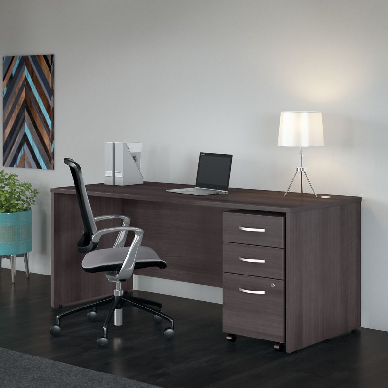 STC013SGSU 72W x 30D Desk with 3 Drawer Mobile Pedestal