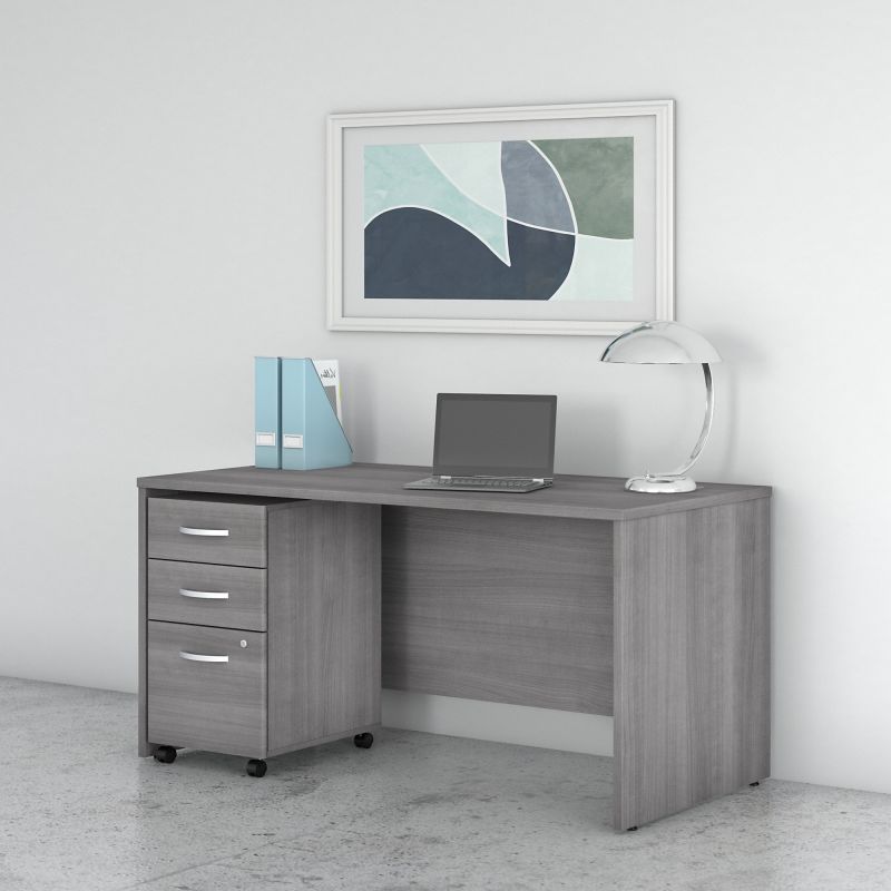 STC014PGSU 60W x 30D Desk with 3 Drawer Mobile Pedestal