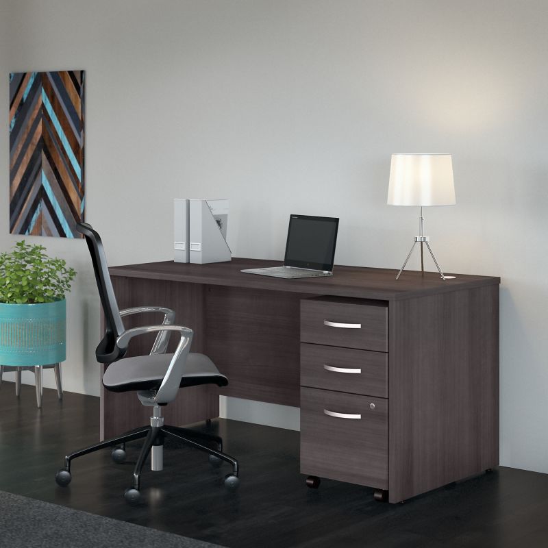 STC014SGSU 60W x 30D Desk with 3 Drawer Mobile Pedestal