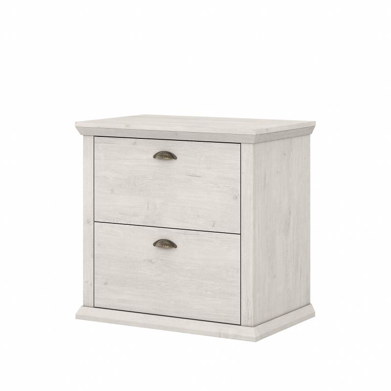 Bush Furniture Yorktown 2 Drawer Lateral File Cabinet in Linen White Oak