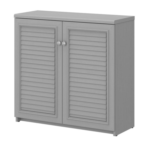 WC53596-03 Small Storage Cabinet with Doors and Shelves in Cape Cod Gray