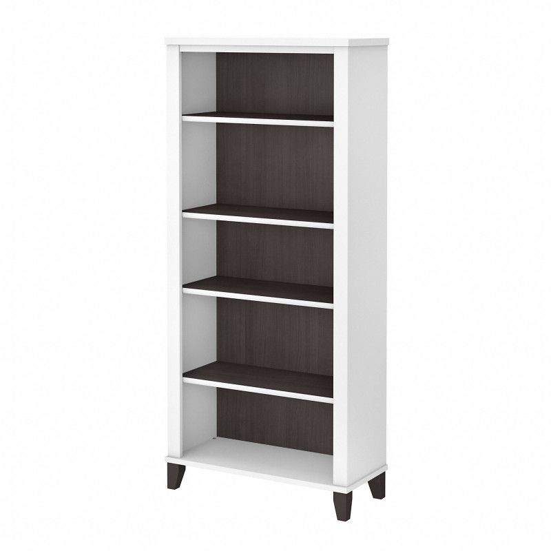 WC81065 5 Shelf Bookcase Storm Gray/White