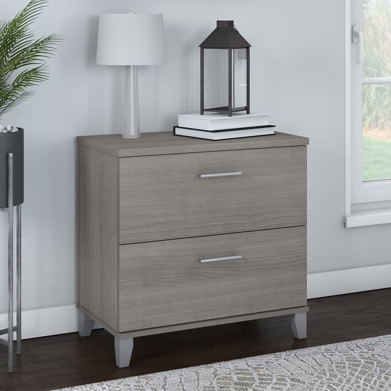 WC81280 2 Drawer Lateral File Cabinet in Platinum Gray