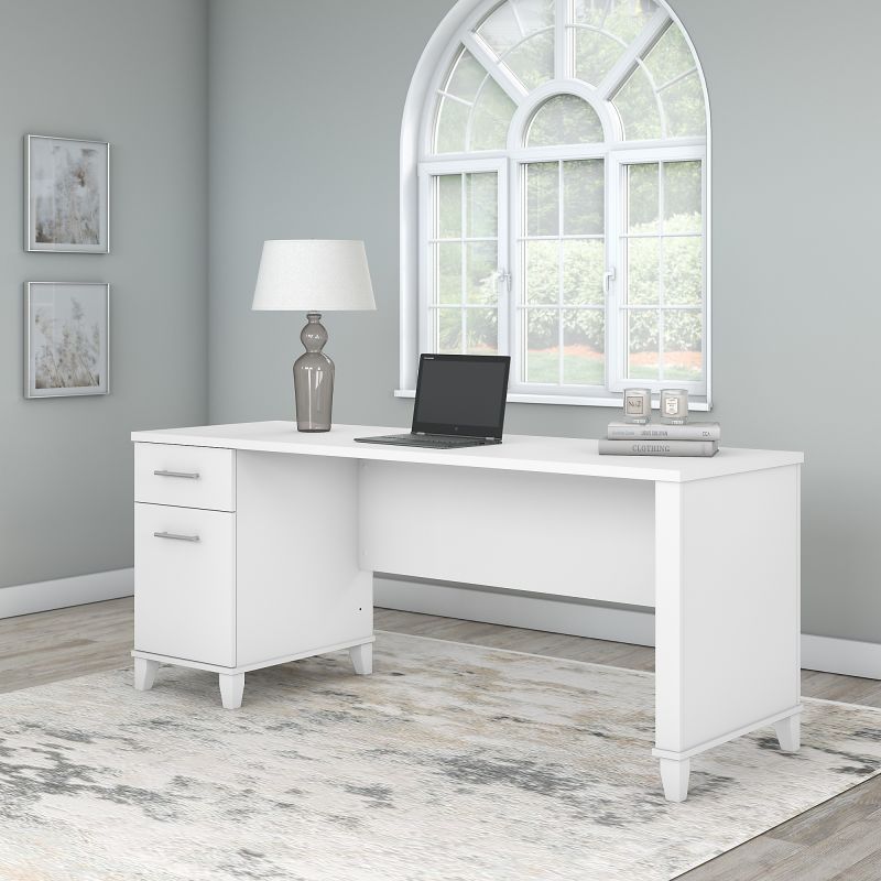 WC81972 72W Office Desk with Drawers in White