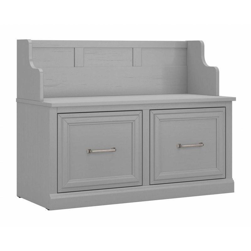 WDL005CG Woodland 40W Entryway Bench with Doors in Cape Cod Gray